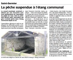 20151217-Courrier-La peche suspendue a l'etang communal
