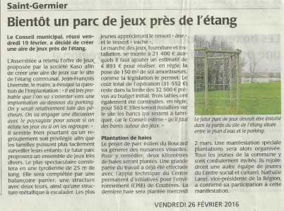 20160226-Courrier-Bientot un parc de jeux pres de l'etang
