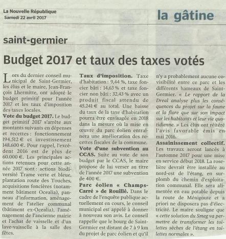 20170422-NR-Budget 2017 et taux des taxes votés